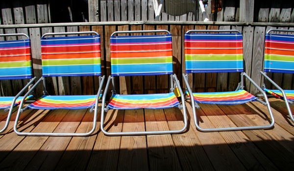 Colorful Beach Chairs at the Pool